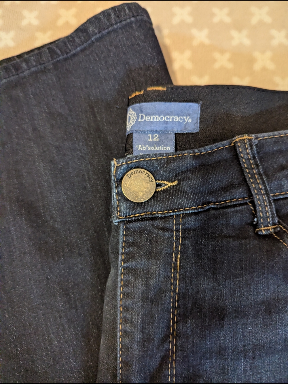 Democracy Women’s Boot Cut Jeans - Dark Wash Blue - Picture 2 of 6